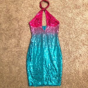 Sexy slim fitted sequin party dress